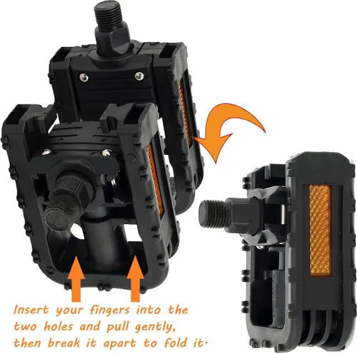 Vista 8 de Bike Pedals, Folding Bike Pedals 9/16'' with Reflective Strips