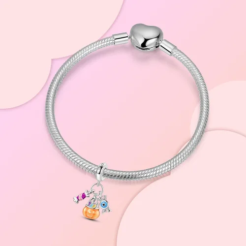 Vista 65 de Dije de girasol con diseño de estrella y luna y elefante para pulsera, collar de plata de ley 925, dijes de corazón de amor para mujer, regalo