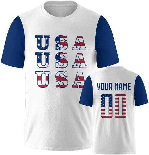 Vista 27 de Camisetas de fútbol nacionales personalizadas 2024 con diseño de fuentes, ropa personalizada con tus números de nombre para hombres, mujeres