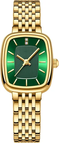 Vista 8 de BESTKANG Reloj rectangular de moda casual para mujer, reloj de pulsera de cuarzo con pulsera de acero inoxidable, resistente al agua.