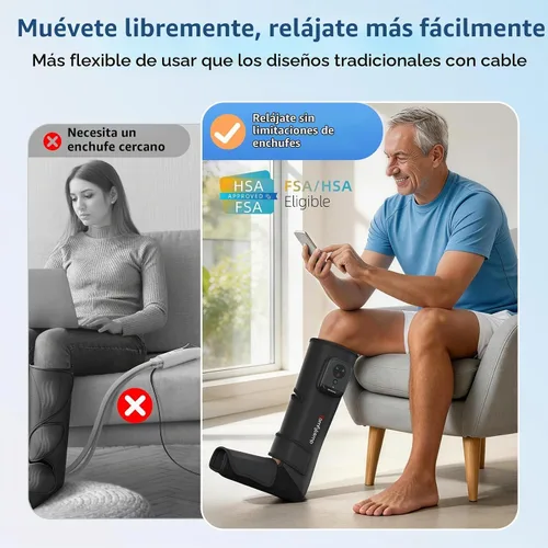 Vista 2 de Comfytemp Masajeador inalámbrico de piernas de compresión de aire