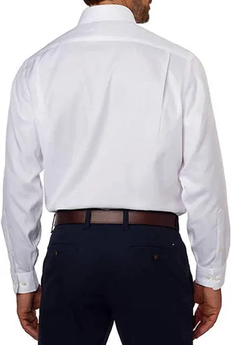 Vista 2 de Kirkland Signature - Camisa de vestir para hombre, 100% algodón, ajuste a medida, color blanco, 16 x 35, Blanco