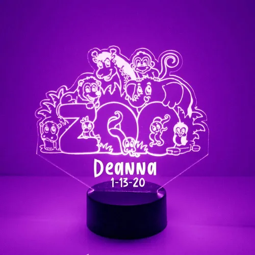 Vista 15 de Lámpara de luz nocturna con letrero LED de león personalizado con control remoto, pantalla iluminada con nombre o imagen personalizada