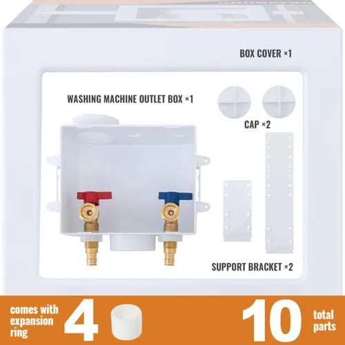 Vista 9 de SUNGATOR Pex A - Caja para lavadora, entrada de expansión Pex A de 1/2 pulgada x salida MHT de 3/4 pulgadas, caja de salida de lavandería