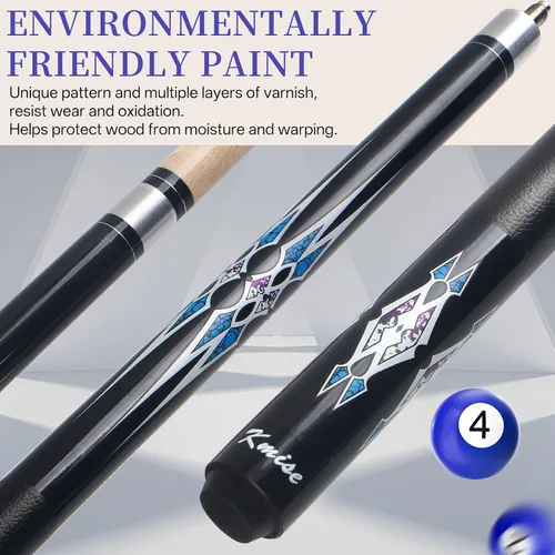 Vista 6 de Kmise 58 Inch FAS Canadian Maple Pool Cue Set