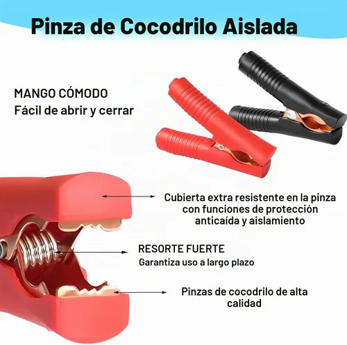 Vista 4 de Cable de Arranque EC5 de 10AWG con Abrazaderas de Batería, Clips de Cocodrilo de 12V a Conector EC5 Cable de Extensión de Carga para Arrancador
