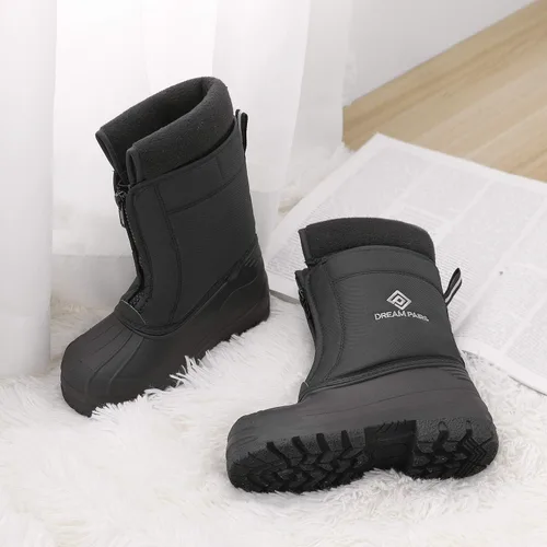 Vista 7 de DREAM PAIRS Botas impermeables de nieve de invierno para niños y niñas, para niños pequeños/grandes Negro