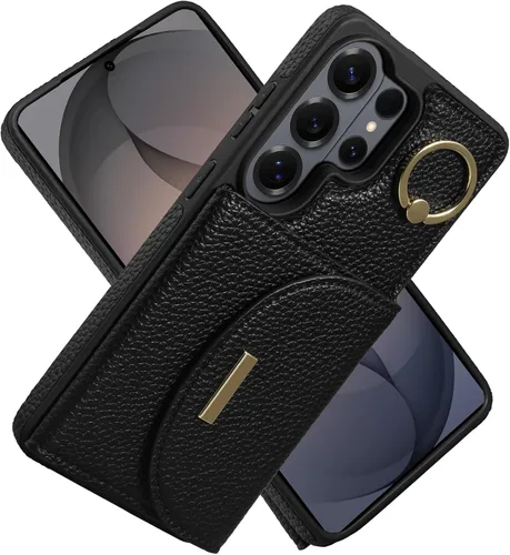 Vista 17 de Funda tipo cartera de Keallce para iPhone 14 Pro de 6.1 pulg., funda con tapa y ranuras para tarjetas, soporte con anillo, funda protectora de piel