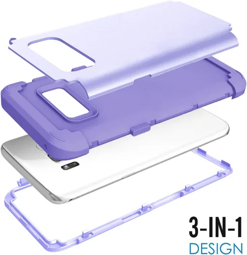 Vista 3 de Funda de teléfono para Samsung Galaxy S8, cubierta dura, a prueba de golpes, de silicona suave, híbrida, defensora de tres capas, resistente