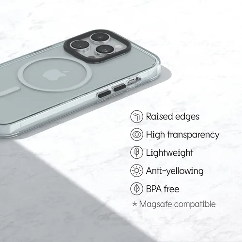 Vista 6 de RhinoShield - Funda transparente MagSafe compatible para iPhone 13 Pro Max Strong Magnetic, Anti-Yellowing, Transparent, High Clarity, Shockproof