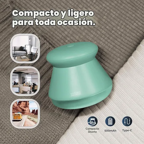 Vista 5 de Afeitadora de tela, removedor de pelusa recargable, uso en algodón, poliéster y seda, tipo C, carga rápida, diseño compacto y elegante, desfuzzer