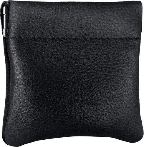 Vista 7 de Monedero clásico a presión, de cuero, para hombre de Nabobb, negro