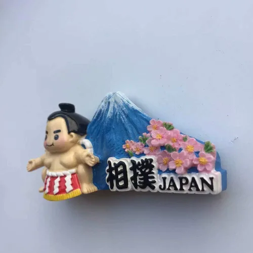 Vista 4 de Mount Fuji Sumo Japón imán 3D resina nevera imán recuerdo viaje ciudad colección