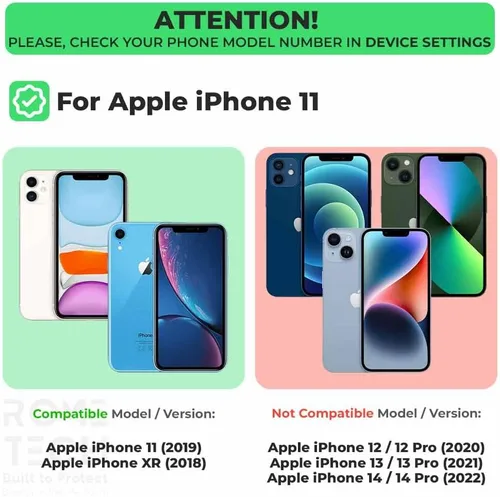 Vista 2 de Rome Tech Paquete de 3 protectores de pantalla de vidrio templado para iPhone 11 de 6.1 pulgadas (2019), protector de pantalla 9H, compatible