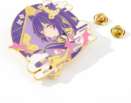Vista 2 de Genshin - Broches esmaltados con diseño de personajes de juegos calientes, broche de solapa, regalo para fanáticos, broche de metal con insignia