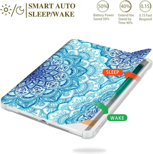 Vista 8 de Vimorco Funda para iPad de 5ª/6ª generación de 9.7 pulgadas 2017/2018, para iPad Air 1/2 2013/2014, soporte para lápiz, 2 soportes de visión