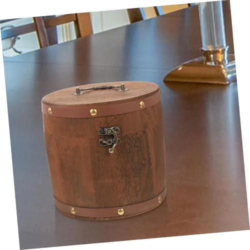 Vista 9 de Alipis Caja de té de estilo vintage Set Cubo de té de madera Soporte de almacenamiento portátil Estilo marrón claro