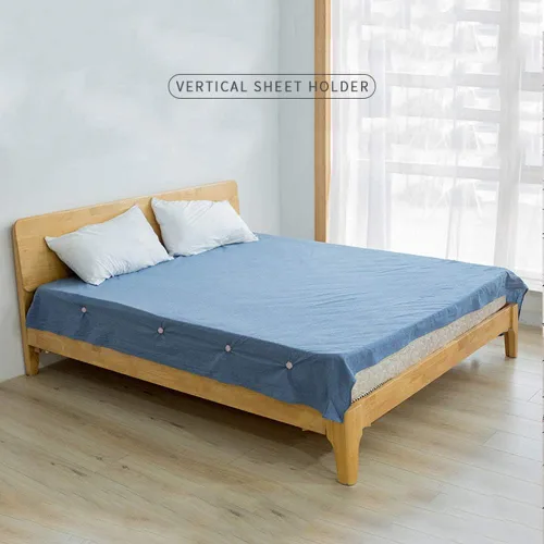 Vista 6 de 4 soportes para sábanas, nuevo enfoque para mantener tus sábanas en tu colchón, sin correas elásticas ni clips. Fácil de instalar (gris)