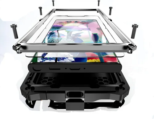 Vista 9 de Lunivop para Samsung Galaxy S23 Ultra Funda metálica dura para Galaxy S23 Ultra 5G con lente de protección de pantalla incorporada y tornillos Grado