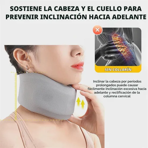 Vista 2 de Soporte de cuello para dolor de cuello y apoyo, soporte cervical de espuma suave para dormir, transpirable, soporte para el cuello mantiene