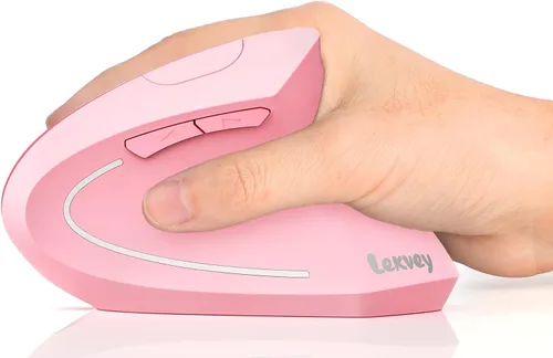 Vista 13 de Lekvey Ratón ergonómico, recargable 2.4G USB vertical inalámbrico, azul