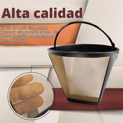 Vista 4 de Hession Filtros reutilizables para cafetera de cono n.º 4, repuesto para filtros de cesta de café Ninja, paquete de 2