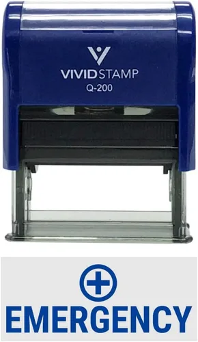 Vista 16 de Vivid Stamp Sellos de goma autoentintados médicos de emergencia (tinta en blanco) - Q-300 Negro