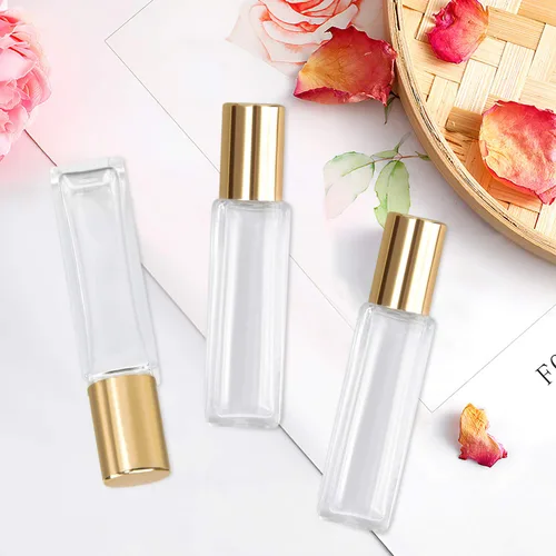 Vista 6 de wifreo 40 botellas de vidrio de 0.3 fl oz para aceites esenciales, botellas de muestra de perfume transparente recargables ecológicas con bola