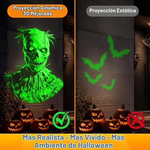 Vista 2 de Luces de proyector de Halloween 12 en 1, luz de proyección dinámica