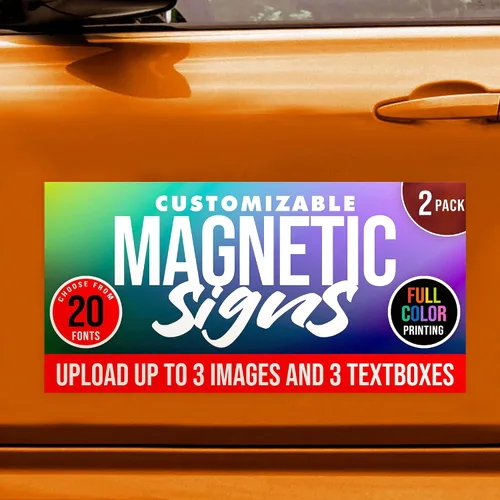 Vista 12 de Paquete de 2 letreros magnéticos personalizados para vehículos, imanes de automóvil personalizados para empresas, letreros magnéticos personalizados