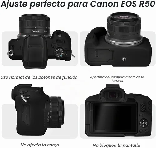 Vista 3 de Rieibi EOSR50 EOS R50 Estuche, Estuche Protector de Silicona Suave para Cámara Vlogging Canon EOS R50 EOSR50, Estuche de Cámara Ligero EOS R50