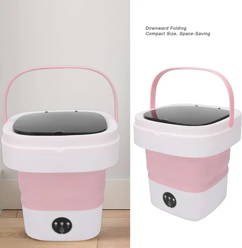 Vista 4 de HURRISE Mini máquina de lavandería, máquina de lavandería plegable de 14 litros con 3 modos de limpieza profunda, para ropa interior, calcetines