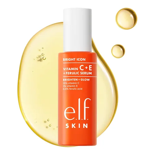 Vista 9 de e.l.f. SKIN Bright Icon Vitamina C + E + suero de ácido ferúlico Mini, suero facial iluminador y calmante, ayuda a uniformar el tono de la piel