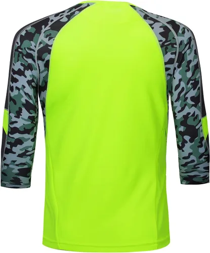 Vista 3 de bpbtti Camiseta de ciclismo de montaña para hombre, manga 34, Downhill MTB, ajuste holgado, camiseta de ciclismo UPF UPF50+, Gris