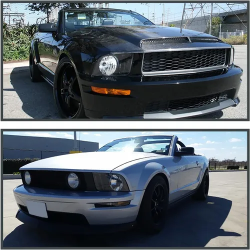 Vista 2 de SPEC-D TUNING Faros delanteros de repuesto negros compatibles con Ford Mustang 2005-2009, par izquierdo y derecho