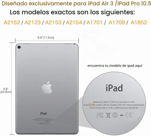 Vista 2 de Funda MoKo ultra fina con soporte inteligente para iPad Pro 10.5 2017 - Tablet matriz, 1-Oro Rosa Funda de soporte delgada y ligera con protector