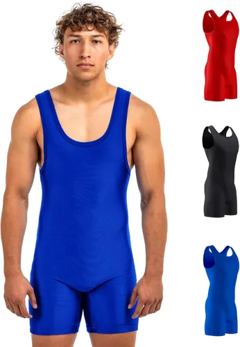 Vista 9 de Matman Edge Wrestling Singlet Hombres Niños Spandex Levantamiento de Pesas Color Sólido