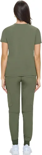 Vista 3 de Natural Uniforms Conjunto deportivo elástico esencial para mujer