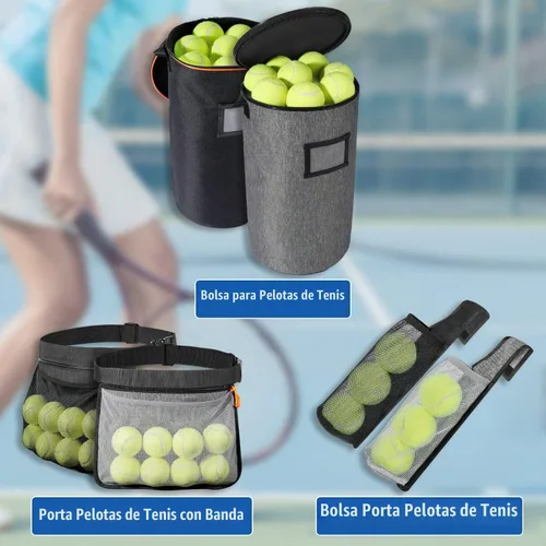 Vista 7 de VISEMAN Cesta portátil para pelotas de tenis para entrenamiento, transporte y almacenamiento Negro