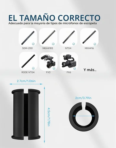 Vista 7 de Funda de goma para micrófono de escopeta, 5 unidades para micrófonos