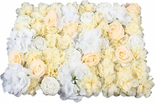 Vista 31 de Arreglo de flores artificiales para decoración de paredes; paneles decorativos con hortensias artificiales para el hogar, fiestas, bodas, Navidad
