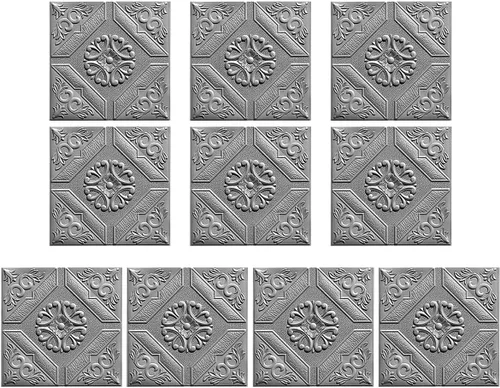 Vista 6 de ECYC Ltd 10 paneles de pared de espuma 3D autoadhesivos de 13.78 x 13.78 x 0.12 pulgadas, paneles de pared de flores 3D para despegar y pegar