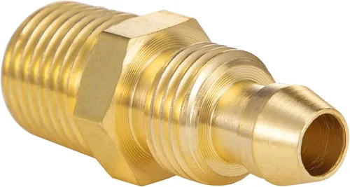 Vista 6 de 2 piezas de latón macizo de alta calidad, accesorios de repuesto reutilizables para manguera de identificación de 1/4 pulgadas, rígida NPT de 1/4