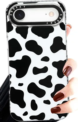 Vista 8 de Abbery Diseñado para iPhone 8 Plus/7 Plus/6 Plus/6S Plus Funda transparente con estampado de vaca, linda funda protectora de silicona TPU