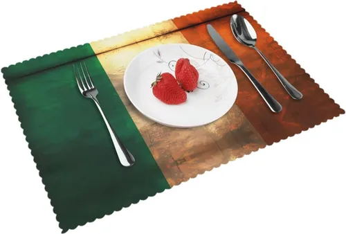 Vista 11 de Rectangular Placemats Set of 4, Heat Resistant Flag of Hawaii American Printed Kitchen Dining Table Mats