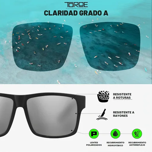 Vista 3 de TOROE Gafas de sol irrompibles TR90 con montura TR90 de policarbonato polarizado hidrofóbico