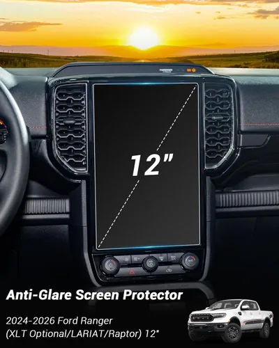 Vista 7 de Protector de pantalla compatible con Ford Ranger 2026, antirreflejos, mate, para Ford Ranger LARIAT/Raptor SYNC 4 Pickup Truck de 12 pulgadas