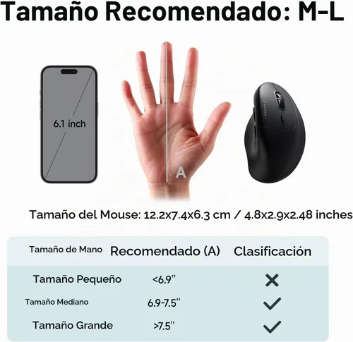Vista 8 de SANWA Ratón ergonómico vertical, ratones Ergo inalámbricos de 3