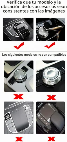 Vista 3 de CONGCONG para Mercedes Benz Cubierta de Control de Medios Interior Bling Accesorios de Cristal Compatible con Accesorios Mercedes-Benz 1