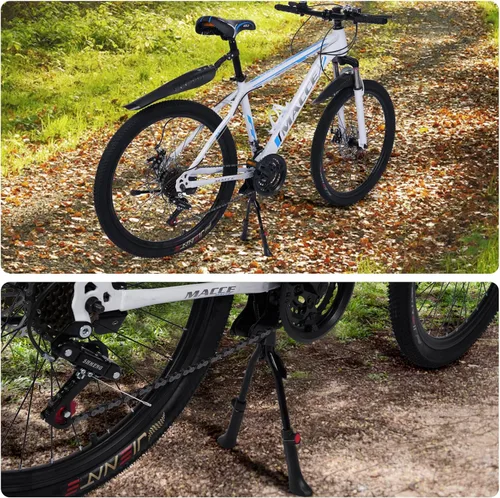 Vista 9 de Soporte para bicicleta, soporte central resistente, doble soporte de bicicleta para bicicletas de adultos, soporte ajustable para bicicletas de 24 a
